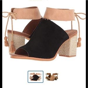 TOMS Seville Chunky Heel Open Toe Mules - Black
